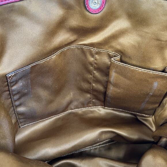 Coach Madison Bag North/South Large Tote Pebbled Leather in Scarlet Red Purse - Picture 11 of 16